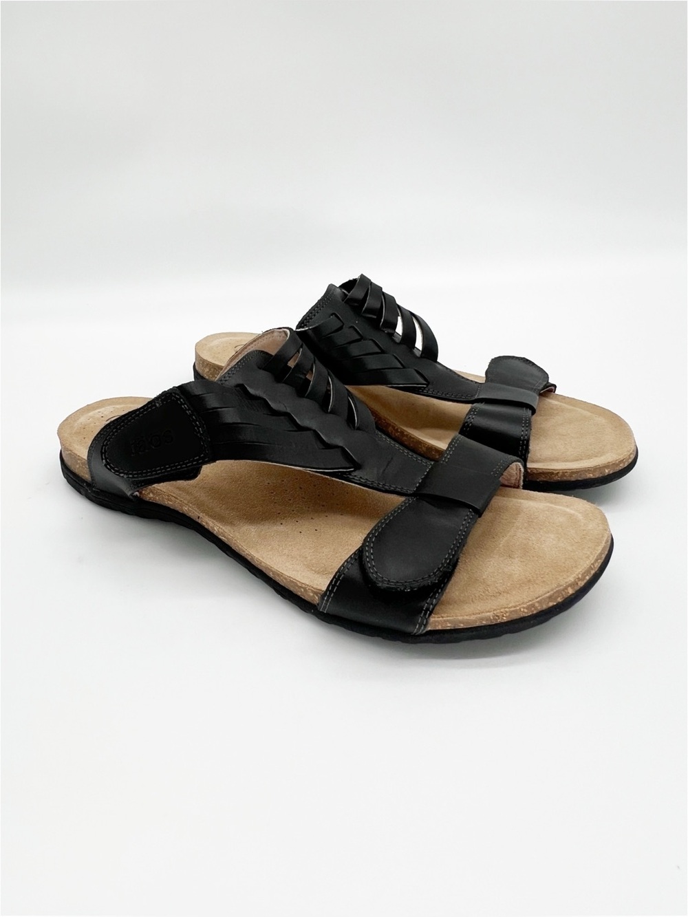 Taos Footwear Black Leather Strappy Women's Sandals